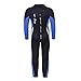 Seavenger 3mm Kids Full Body Wetsuit with Knee Pads for Surfing, Snorkeling, Swimming (Ocean Blue, 4)