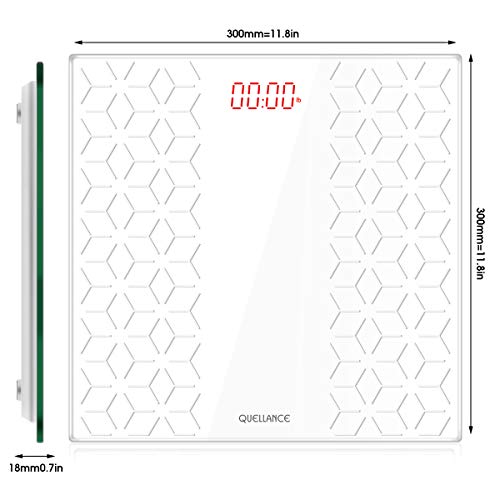 Digital Electronic Scales for Body Weight Bathroom Scale with Step-On Technology, Non-Slip Matte Platform, Up to 400 Pounds, Body Tape Measure Include, Tempered Glass with Large LED Backlight, White - Thumbnail 3
