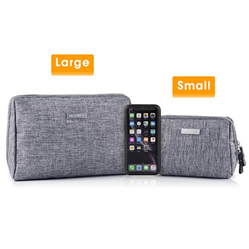 Large Makeup Bag Zipper Pouch Travel Cosmetic Organizer for Women and Girls (Large, Grey) 7 Large Makeup Bag Zipper Pouch Travel Cosmetic Organizer for Women and Girls (Large, Grey)