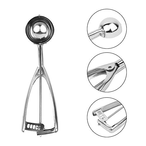 Small Cookie scoop, Ice Cream Scoop with Trigger,18/8 Stainless Steel