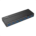 Plugable 7-Port USB 3.0 Hub with 36W Power Adapter - Driverless - Effortlessly Connect Devices and Transfer Data at High Spee