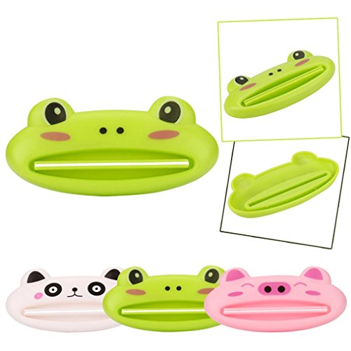 HOT Toothpaste Tube Squeezers,Bathroom Home Tube Rolling Holder Easy Cartoon Toothpaste Dispenser (Green)