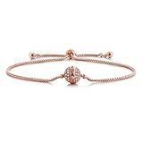 SHINCO Lucky Bead Charm Adjustable Bracelets 18k Gold Plated Cubic Zirconia Fashion Jewelry Gift for Women Girls, for Love, Anniversary, Valentine's Day, Birthday,Women's Day