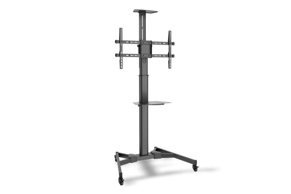 Digitus TV Trolley for screens up to 178 cm with Shelf for DVD & Camera with up to 50 kg, VESA 600x400 – Black
