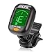Chromatic Tuner, Meeland Mini Clip-on Guitar Tuner for Guitar/Bass/Ukulele and Violin/Anti-Interference Color LCD Display/Battery Included/Auto Power Off