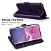 MONASAY Wallet Case Compatible for Galaxy S10, [Included Screen Protector][RFID Blocking] Flip Folio Leather Cell Phone Cover with Credit Card Holder,6.1 inch, Purple