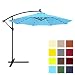 Best Choice Products 10ft Solar LED Offset Patio Umbrella w/Easy Tilt Adjustment - Light Blue