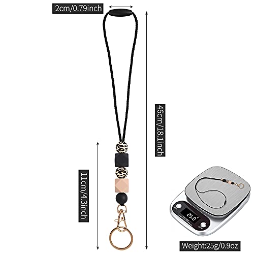 Badge Lanyards for Women, Fashion Silicone Beaded Lanyard Breakaway Lanyard Necklace with Metal Clasp