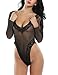 Avidlove Women Sexy Stretch Lingerie Lace One Piece Long Sleeve Babydoll