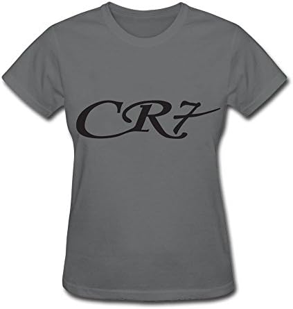 Women's Cristiano Ronaldo CR7 Football Logos T-shirt Gray Apparel