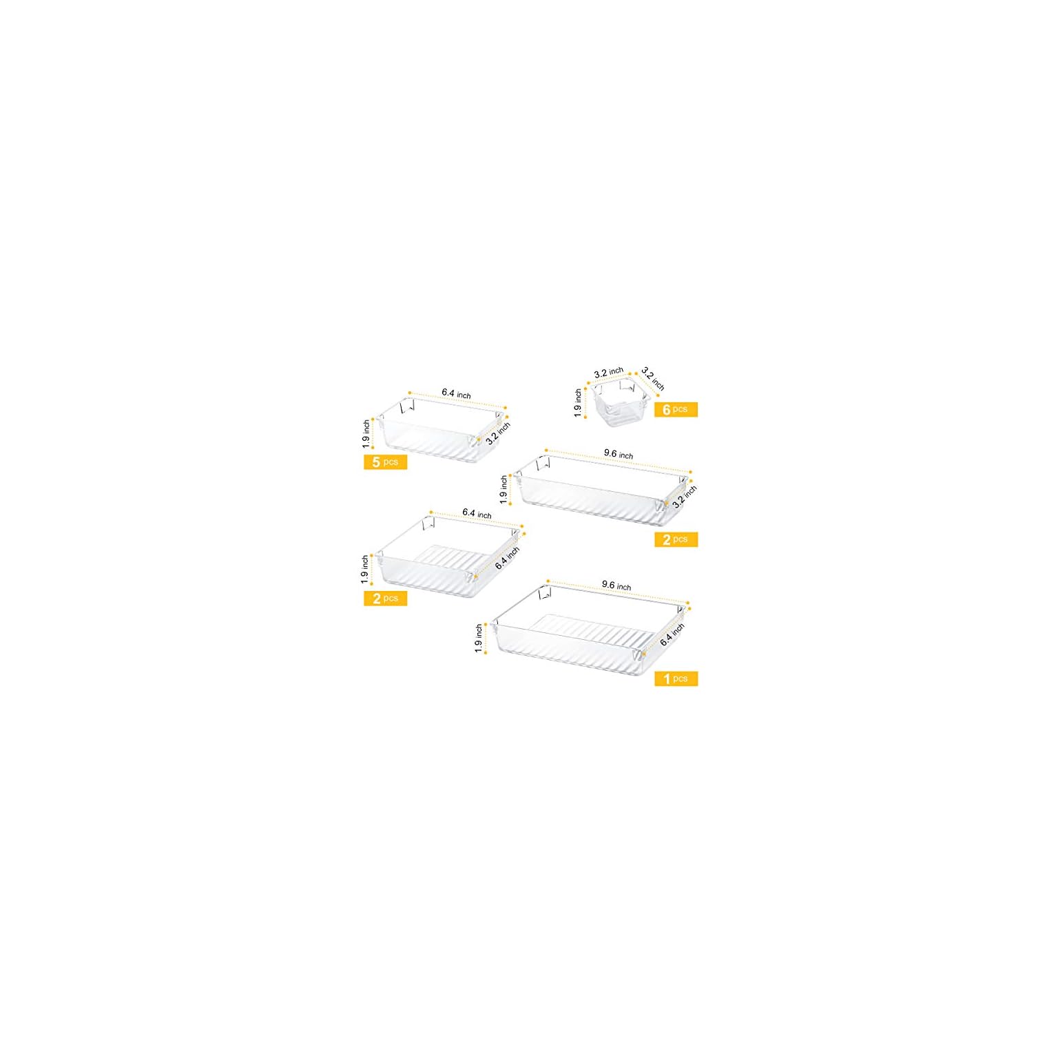 Kootek 16 Pcs Desk Drawer Organizer Set 5Size Bathroom Drawer Tray