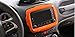 Dwindish ABS Dash Board Car DVD Player GPS Frame Trim Cover For Jeep Renegade 2015 Up Orange