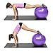 PROMIC Exercise Ball (65 cm) with Foot Pump, Professional Grade Anti Burst & Slip Resistant Stability Balance Yoga Ball for Yoga, Workout, Cardio Drumming, Classroom, Work Ball Chair (Purple)