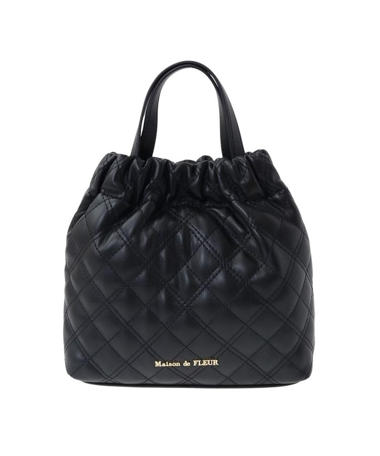 Maison de FLEUR(メゾン ド フルール) キルティング巾着バッグ ブラック 8A43F0J2600