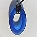 Blue Sea Glass Necklace Surf Beach Transparent Oval Small Pendant Handmade Unisex Surfing Jewelry on a Waxed Cotton 26 Inches Cord Gift Under 20 Dollars