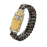 WEREWOLVES Paracord Rope Bracelet Survival Bracelets Multitool Survival Gear Tactical EDC Bracelet Camping Paracord Bracelet for Men Gift (Camouflage)