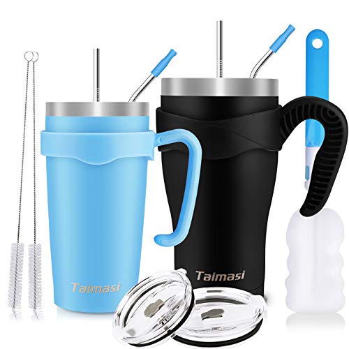 30oz and 20oz Tumbler with Straw, 2 Packs Stainless Steel Insulated Tumblers, Double Wall Vacuum