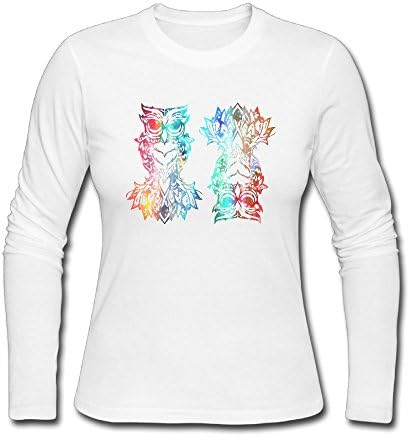 Colorful Dreamcatcher Owl Ladies' Long Sleeve Athletic Cotton Crew Neck T-Shirt M