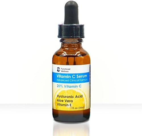 Vitamin C Serum for Face 20% with Hyaluronic Acid &amp; Vitamin E, 1 fl. oz. Anti-Aging, Anti-Wrinkling, Skin Whitening, Acne, Firming and Skin Tone.