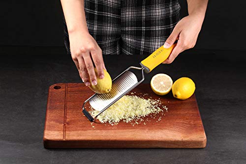 Multipurpose Zester Grater & Brush - Parmesan Cheese, Citrus, Lemon, Lime, Chocolate, Fruits, Soft Grip Handle, Stainless Steel Fine Blades with Protector, Hand-held Kitchen Tool, Dishwasher Safe - Thumbnail 5