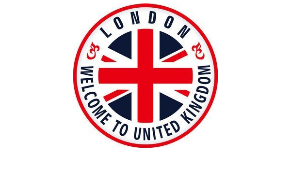 Viaja a Londres, Inglaterra sello adhesivo de viaje - maleta ...
