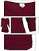 Match Women's 3/4 Sleeve Drape Top with Side Shirring (140 Wine red,XXX-Large)