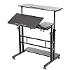 SIDUCAL Mobile Stand Up Desk, Adjustable Laptop Desk with Wheels Storage Desk Home Office Workstation, Rolling Table…