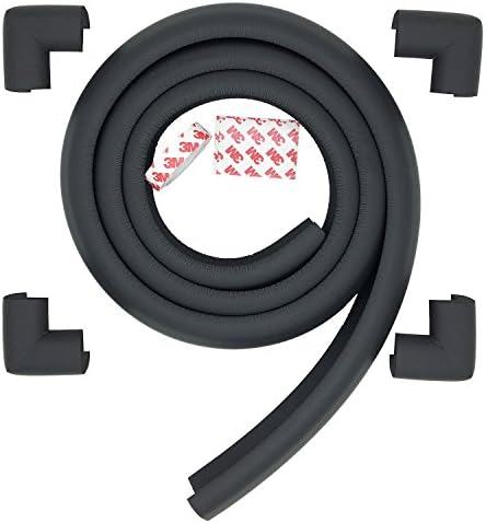 PRE-Taped Table Edge Corner Protector - [6.5ft Edge + 6 Corner] -10s to Install- Premium High Density Baby Proof Table Protector-Corner Cushion and Edge Safety Bumpers -Black