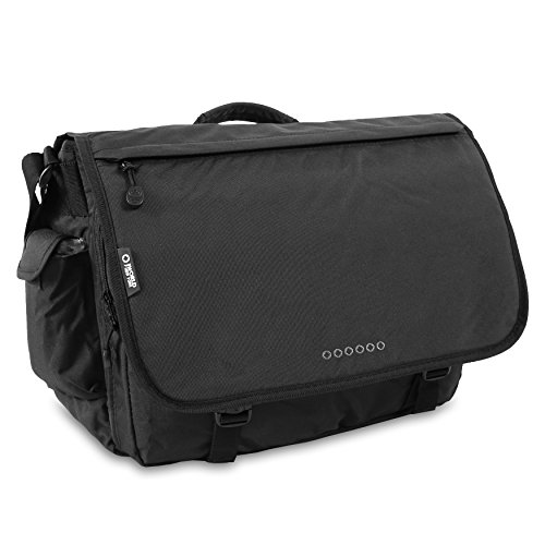 J World New York Thomas Laptop Messenger Bag, Black (Best Messenger Bags For School)