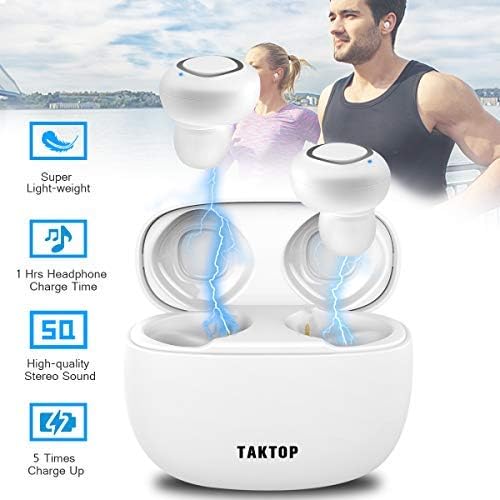 Bluetooth Headphones, Waterproof Earbuds In-Ear Sport Earbuds with Charging Case Mini Wireless Earphones Stereo Microphone Noise Reduction CVC 6.0 Wireless Headphones