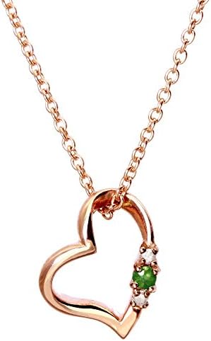 [シアーズ] Sears ネックレス レディース 天然ダイヤ×エメラルド ピンクゴールドカラー 5月 誕生石 e1491-p-05