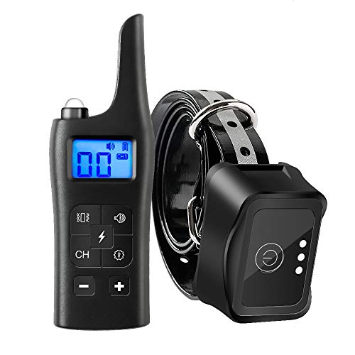 Dog Training Collar with Remote , w/3 Training Modes, Beep, Vibration ,Shock ,2700ft Range Rechargeable & Waterproof Shock Collar ,0~99 Shock Levels Fast Training for Small Medium Large Dog with light