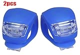 Aroko® 2-pack of Blue Silicone LED Bike / Bicycle Lights Set- Front & Rear,Blue (Blue)