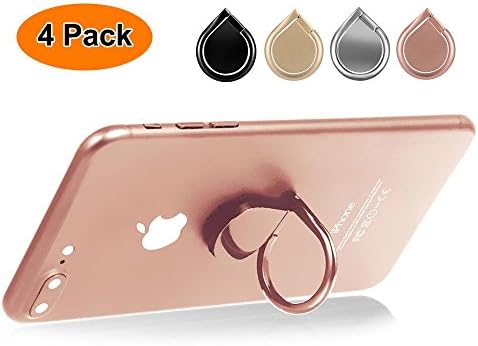 Cell Phone Ring Stand Holder, Benfiss 4-Pack 360°Rotation Magnetic Phone Grip Kickstand, Universal Finger Ring Stand for iPhone X, 8, 8 Plus, 7, 7 Plus, 6S, 6, 6S Plus, Samsung Galaxy