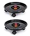 Murilan Heavy Duty Round Flower Mover Potted Plant Stand with Wheels, 10.6 inch, Black of 2 Pallet Caddy