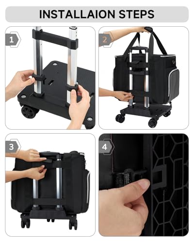 Amythe Rolling Teacher Tote Bag with Accordion File Organizer, 5 Wheels Laptop Briefcase with 15.6" Laptop Compartment, Wheeled Bag for Work, Office, Craft-Black