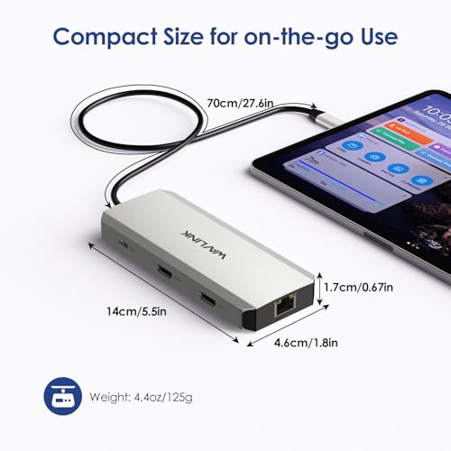 Station d'accueil USB-C 10 en 1 WAVLINK Double HDMI 4K@60 Hz, ports USB-A/C 3.0, lecteur SD/TF, entrée PD 100 W, Ethernet Gigabit et port audio Compat Dell, HP, Lenovo
