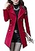 Youtobin Women's New Winter Dress-Coats Slim Long Woolen Coat M Red