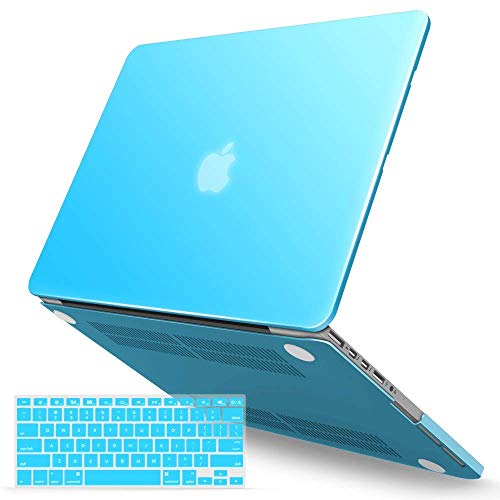 IBENZER MacBook Pro 15 Inch Case 2012-2015, Soft Touch Hard Case Shell Cover with Keyboard Cover for Apple MacBook Pro 15 with Retina Display A1398, Sky Blue, MMP15R-SBL+1