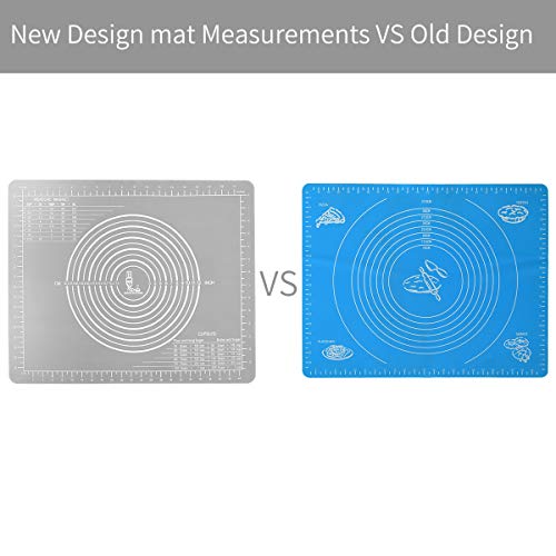 Non-Slip Silicone Pastry Mat with Measurements for Silicon Baking Mats, Non-Stick Dough Rolling Mat, Kneading/Place Mats, Fondant/Sugarcraft/Pie Crust Mat by Super Kitchen (15×20, Grey) - Thumbnail 2
