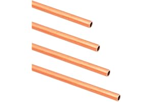QuQuyi Copper Tube 1/4" OD × 7/32" ID Seamless Round Copper Metal Tubing (300mm), 4Pcs