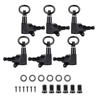 Pasamer Guitar Tuning Peg, Hollow Handle Tuning Pegs Locking Machine Heads Comes with Screws Bushings Ferrules for Acoustic Electric Guitar(Black 3L3R)