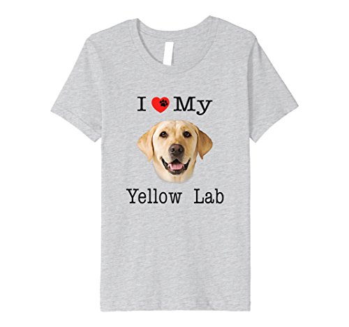 I Heart Love My Yellow Lab Labrador Face Paw Premium T-Shirt