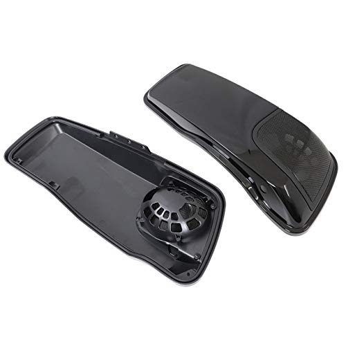 AUFER 5x7'' Gloss Black Saddlebags Speakers Lids w/Grill for Touring FLT FLHT FLHTCU FLHRC Road King Road Glide Street Glide Electra Glide Ultra-Classic 2014-2019 - Thumbnail 2