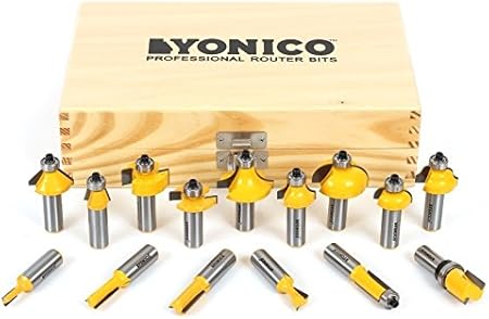 Yonico 17150 15 Bit Router Bit Set 1 2 Inch Shank Straight