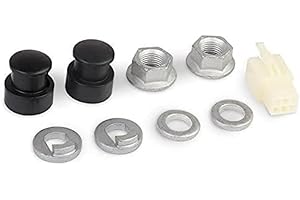 TIOSEN 1 Set E-Bike Hub Motor Axle Set, M12 Front Lock Nut, Lock Washer, Nut Cover with 12mm Shaft for Electric Bicycle Wheels