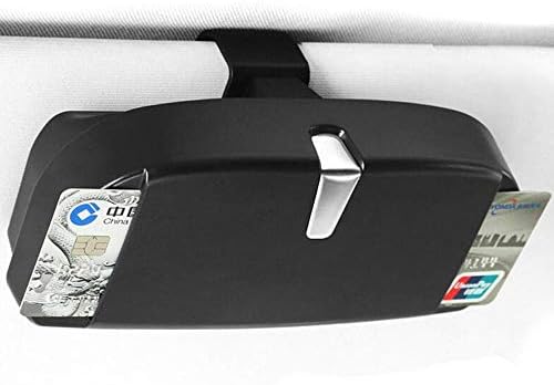 Argonv Car Eyeglasses Case Eyeglasses Clip Ticket Card Clamp Car Sun Visor Sunglasses Holder Accessories (black)