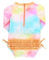 Rainbow Tie Dye Long Sleeve One Piece Rash Guard