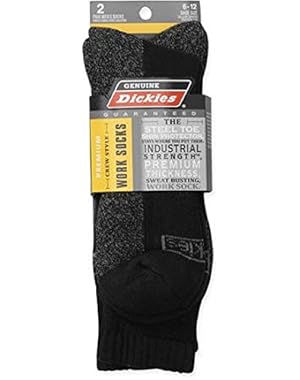 2-Pair Men's Premium Crew Style Shin Protector Work Socks - All Colors