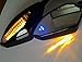 HTTMT MT085A-GBK+CL Blue Led Mirror Compatible with Fzr Yzf Fz1 Fazer Fjr1300 Ninja Zx10R Zx-12R Er-6F